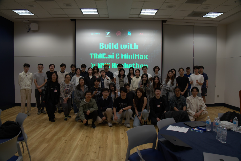GaGro builders group photo at Build with TRAE.ai & MiniMax, NYC Hackathon